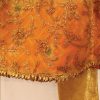2 Pc Orange & Gold Long dress with Gold Tights